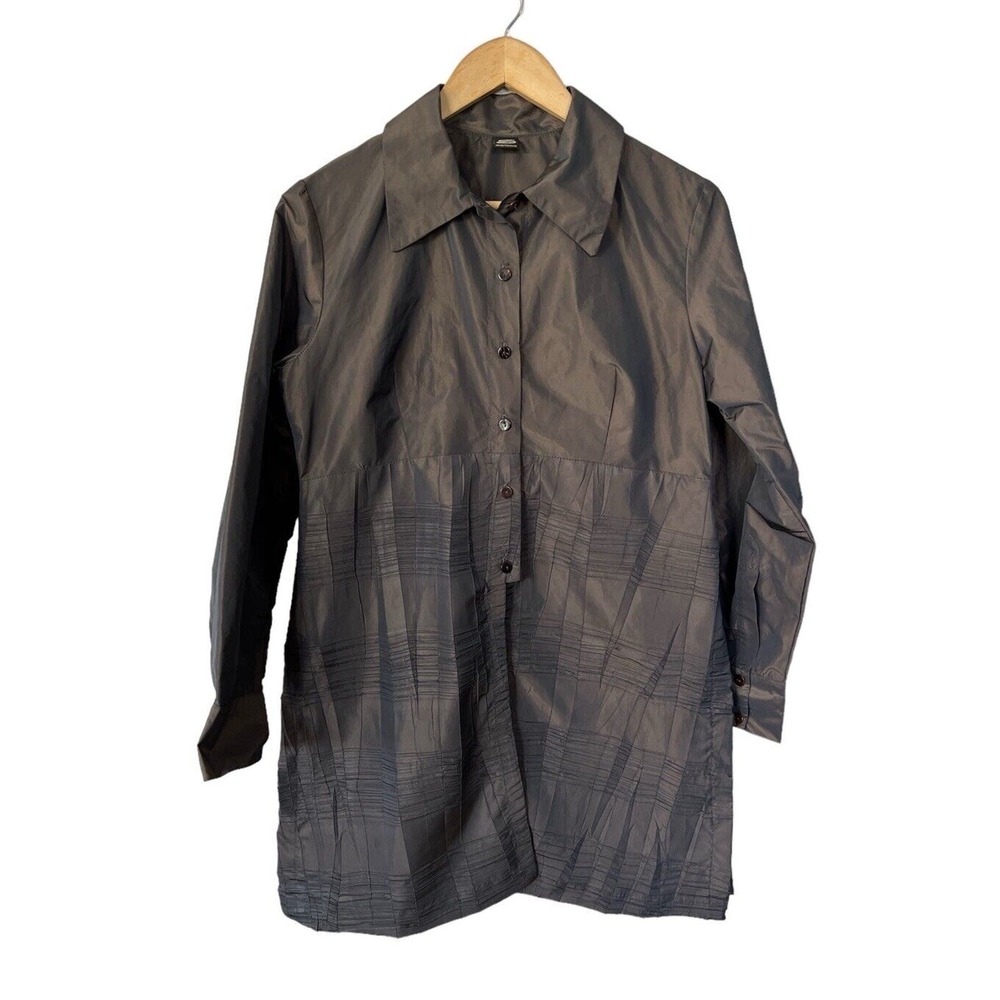 Spirithouse Grey Satan Tunic Length Shirt Jacket Small Lagenlook